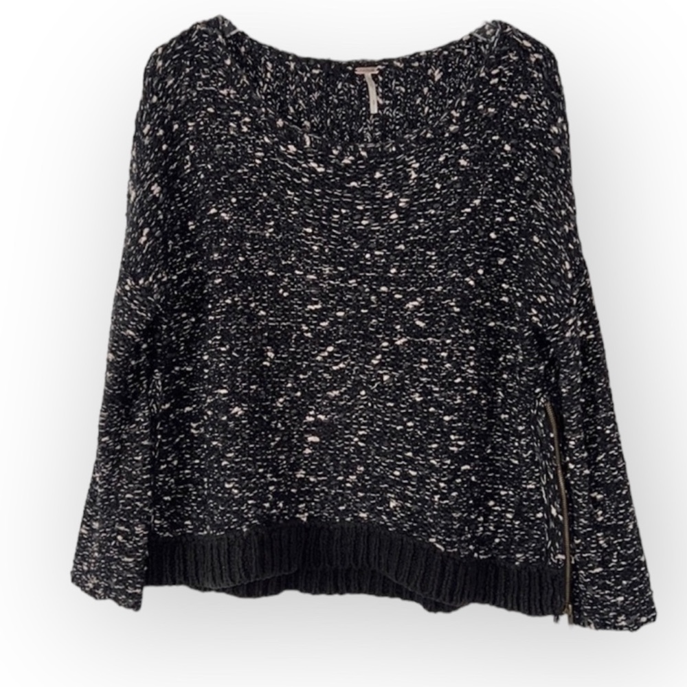 FREE PEOPLE Marled Sweater S Side Zips✨
